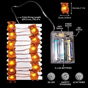 Tùy chỉnh 20 LED ấm đêm đèn IP44 đánh giá nhà trang trí Owl và cổ tích đèn từ nhà cung cấp - Product Image 3