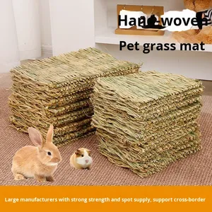 Handgewebte Stroh-Haustiergrasmatte für Kaninchen, Meerschweinchen, <span class=keywords><strong>Hamster</strong></span> & Tauben - Rechteckige Form - Product Image 5