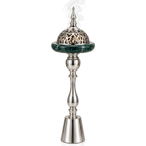 Middle Eastern incense <b>burning</b> <b>kit</b> <b>Wooden</b> bakhoor burner stainless steel Oudh Burner For Decoration - Product Image 1
