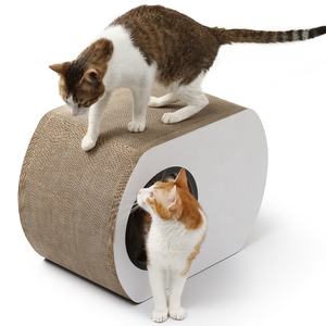 Nieuwe Ovale Stijlvolle Kat Meubels Kartonnen Kat Huis En Scratcher - Product Image 2