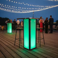 Bar DJ mobile pliable avec table de DJ LED pour événements, fêtes, mariages (TA101B)