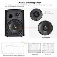 Haut-parleur mural HIFI CS-5 100Wx2 avec télécommande, WiFi 5.4GHz, Airplay, DLNA pour la maison, la villa et l'hôtel