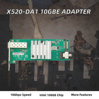 Lekuo LRES2221PF-SFP+ X520-DA1 Adaptor Jaringan Internal 10Gbps M.2 Port Tunggal 10GbE Intel JL82599EN Chip Antarmuka NGFF Berkabel