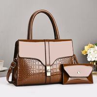 Nouvel ensemble de sacs à main de luxe pour femmes, motif crocodile, 2 en 1, sac fourre-tout à poignée supérieure avec petite pochette, sac à bandoulière détachable pour femmes