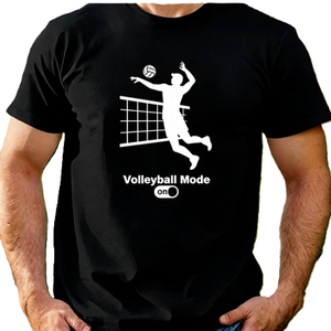 T-shirt grafica con stampa 'Volleyball <span class=keywords><strong>Mode</strong></span> On', maglietta con silhouette di atleta sportiva, regalo per l'allenamento / T-shirt streetwear oversize in cotone a maniche corte 'Volleyball <span class=keywords><strong>Mode</strong></span> On', top casual - Product Image 2