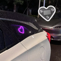 Lumière LED en forme de cœur pour voiture, néon solaire, décoration d'ambiance intérieure de voiture, accessoire lumineux pour fenêtre