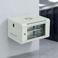 Armoire réseau murale 19 pouces 6U 9U 12U en acier laminé à froid SPCC avec porte en verre trempé et ventilateur supérieur