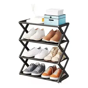 4-Tier <b>Shoe</b> <b>Rack</b> Organizer, Minimalist <b>Standing</b> <b>Shoe</b> Storage Shelf for Entryway, Space-Saving Design with Carbon Steel Frame, Wa - Product Image 5