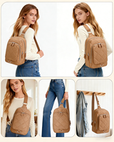 Mini sac à langer avec matelas à langer, petit sac à langer bandoulière avec pochette pour lingettes, sac à langer pour bébé avec distributeur de lingettes