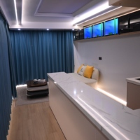 Maison-capsule de camping moderne et luxueuse en structure acier préfabriquée, étanche, avec système intelligent, type villa ou cabane conteneur