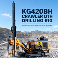 Direct usine KG420BH Foreuse DTH sur chenilles 90-130 mm pour forage de trous profonds de 25 m, équipement de forage minier pour dynamitage en carrière ouvert