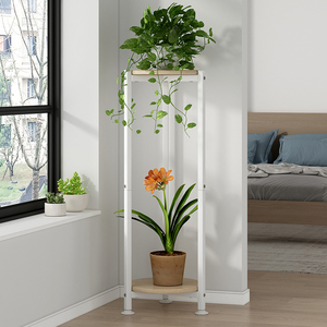 Living Room Balcony Garden Patio Multiple <strong>Plants</strong> Display Rack 2 Tier Indoor Outdoor Tall <strong>Corner</strong> <strong>Plant</strong> Shelf Metal Flower Stands - Product Image 5