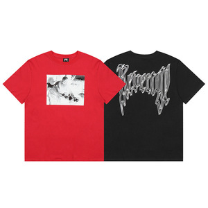 <span class=keywords><strong>Marque</strong></span> <span class=keywords><strong>de</strong></span> mode transfrontalière européenne et américaine, Revenge, imprimé rétro religieux, 230g, hip-hop, pur coton, manches courtes, séchage rapide - Product Image 1