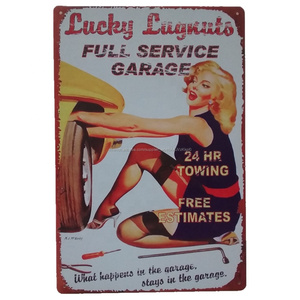 Usine vente directe <span class=keywords><strong>garage</strong></span> conçoit <span class=keywords><strong>la</strong></span> plaque vintage plaque en métal antique signes étain signes pour les murs decoracion - Product Image 4