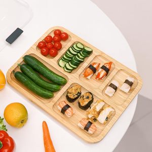 Bandeja de Bambú para Aperitivos, Tabla de Quesos y Charcutería con Compartimentos y Tapa Transparente con Cierre - Product Image 5