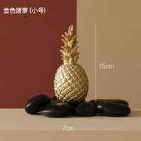 DREA Sculpture de Bureau Intérieur Ananas Doré de Luxe en Résine, Accessoire de Décoration pour Salon