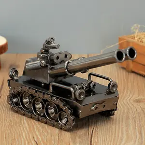 Hochwertige Eisen Metall Handwerk Tank Modell Dekoration Großhandel Vintage Figuren Home Decor Ornamente Metall Spielzeug Geschenke Handwerk