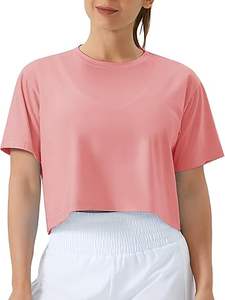 เสื้อยืดสำหรับผู้หญิงเสื้อยืดพิมพ์โลโก้แนววินเทจเสื้อยืดแขนสั้นทรงโอเวอร์ไซส์สำหรับออกกำลังกาย - Product Image 4