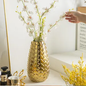 Modern Hot Fashion Gold Vase Glass Luxury Flower Vases For Home Decor