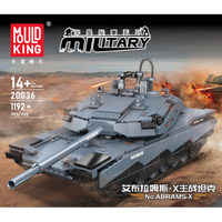 Liangjun mainan Puzzle seri militer, cetakan King 20036 1192 buah abrams-x tangki bangunan blok hadiah ulang tahun