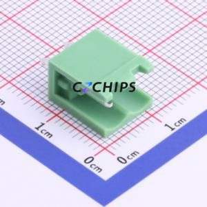 XY2500V-A-5.00-2P Plug-in Terminal Block Through hole,P=5mm Connector Board-to-Board / Socket - Open 1x2P 5mm Green - Product Image 1