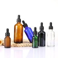 Bouteilles compte-gouttes en verre ambré pour huiles essentielles, 5ml, 10ml, 15ml, 30ml, 50ml, protection UV, avec compte-gouttes gradués et bouchons noirs