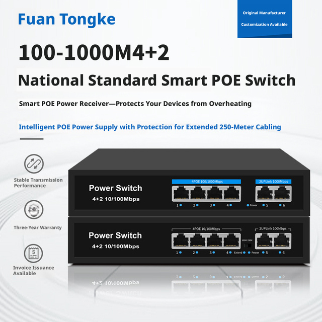 Poe Switch with 4, 8, 16, or 24 Ports; Gigabit-Speed Power-Over-Ethernet; Managed Model; All-Multi-Port; All-Gigabit; Factory-
