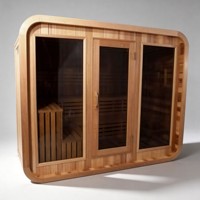 Mini sauna familial avec poêle électrique 3 kW, vapeur humide, pour appartement, panneau de commande intelligent, en bois de sapin Hemlock