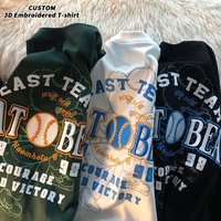 Camiseta Extra Grande para Hombre 100% Algodón con Logotipo Personalizado y Bordado, Camiseta 100% Algodón con Patrón de Letras, Ecológica y Transpirable