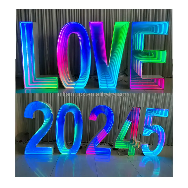 Luzes RGB para festas e eventos de casamento, letras de alfabeto amorosas, discoteca grande de 4 pés, LED