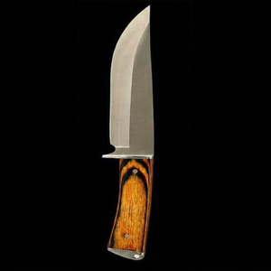 Couteau de chasse à pointe tombante, lame en acier inoxydable, manche en bois, couteau de survie à lame fixe, fait main et personnalisé - Product Image 1