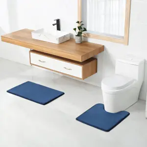 מכירה לוהטת מים סופג מהיר ייבוש רחיץ nonslip זיכרון קצף 3pc אמבט שטיח סט