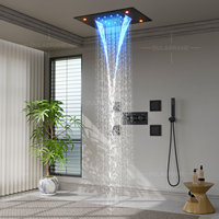 Ensemble de mitigeur de douche à LED monté au plafond Douche cascade 500*360MM Ensemble de robinets de douche froide et chaude pour salle de bain