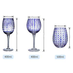 Calice da vino Vintage da 400ml bicchiere da vino Color <span class=keywords><strong>vetro</strong></span> con Design a punto d'onda - Product Image 4