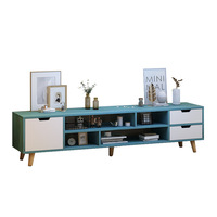 Meuble TV et table basse scandinaves modernes, combinaison au design simple et compact pour la maison et l'appartement, fabriqués en panneaux de bois.