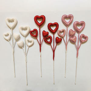 ของตกแต่งบ้านรูปหัวใจสำหรับวันวาเลนไทน์  แบบก้านกลวง  วัสดุโฟมกลิตเตอร์  สำหรับตกแต่งงานปาร์ตี้ - Product Image 1
