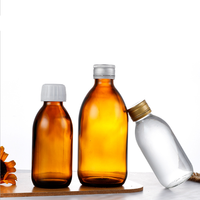 Vente en gros de flacons en verre ambré ronds de 150 ml, 250 ml et 500 ml avec couvercle pour liquides buvables, sirops contre la toux, produits pharmaceutiques et médicaux