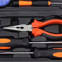 Ensemble d'outils ménagers 9 pièces LL002-0, kit d'outils portables avec boîte de rangement, tournevis, pince, couteau utilitaire pour la réparation et le bricolage à domicile