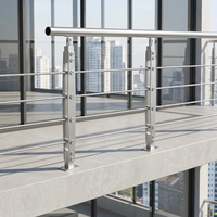 Barandilla Tubular Moderna de Acero Inoxidable 316 con Vidrio para Balcón, Escalera, Villa y Centro Comercial - Resistente a la Oxidación, Uso en Interiores/Exteriores