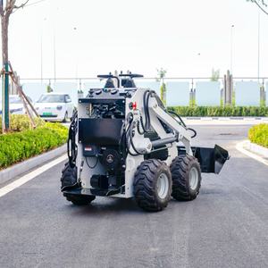 Topsense Euro 5 EPA selip Diesel Steer roda <span class=keywords><strong>Mini</strong></span> <span class=keywords><strong>Loader</strong></span> dengan mesin pemotong rumput Mulcher hutan - Product Image 5