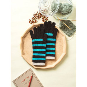 Guanti termici esterni neri con Design a striscia - Product Image 1