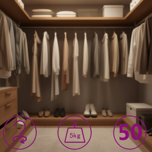 Set di appendiabiti in velluto rosa, 50 pezzi, organizer antiscivolo per guardaroba, per riporre vestiti, uso domestico - Product Image 2