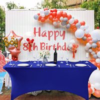 Housse de table rectangulaire extensible en spandex noir de 6 pieds avec impression de logo personnalisé pour événements