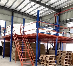 Système d'étagères de mezzanine en acier préfabriqué industriel robuste Q235, revêtement poudré, protection contre la corrosion, 2 à 5 niveaux, en treillis métallique - Product Image 1