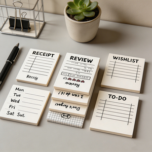 SK Memo Pads Custom Printed Loose Leaf Notepads Review Wish List Receipt Daily Planner Cute <b>Notes</b> Stationery - Product Image 2