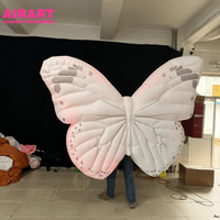 Costume d'ailes de papillon gonflables pour les événements de défilé, costume de mascotte d'ailes de papillon gonflables lumineuses pour le carnaval