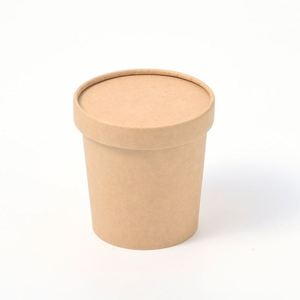 OEM Accept Biodegradable Kraft Paper Disposable Food <b>Bowl</b> <b>With</b> <b>Lid</b> Custom Printing for Camping and Restaurant Use - Product Image 4