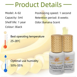 Pegamento para Pestañas Pinky Leem con Aroma a Plátano, Hecho en Corea, Secado Rápido, Pegamento para Extensión de Pestañas de Marca Privada, Adhesivo para Pestañas - Product Image 4