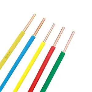 Proveedor de cables de PVC de 1,5mm y 2,5mm Cables eléctricos con conductor de cobre aislado Tipo sólido 450/750V Cable de cobre BV de voltaje nominal