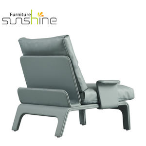 <span class=keywords><strong>Fauteuil</strong></span> de style nordique moderne minimaliste en cuir gris pour hôtel - Product Image 4